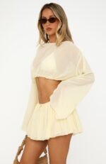 Capri Crush Long Sleeve Top Lemon - Image 3