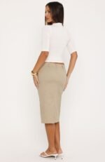 Torn Night Midi Skirt Taupe - Image 4