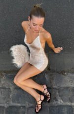 Reckless Glamour Fringe Mini Dress Gold - Image 2