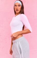 The Social Club Elena V Neck 3/4 Sleeve Top White - Image 3