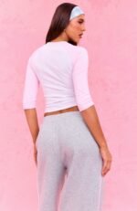 The Social Club Elena V Neck 3/4 Sleeve Top White - Image 4