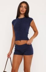 Almost Love Knit Top Navy - Image 2