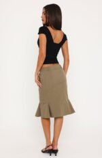 As Usual Midi Skirt Khaki - Image 5