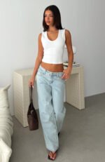 Chelsea Low Rise Straight Leg Jeans Glacier Blue Wash - Image 5