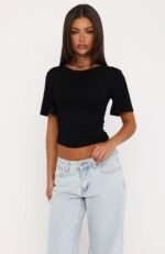 Cool Down Short Sleeve Top Black - Image 2