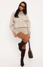 Cooler Than You Denim Bomber Jacket Sesame Wash - Image 5