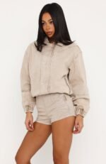 Cooler Than You Denim Bomber Jacket Sesame Wash - Image 3