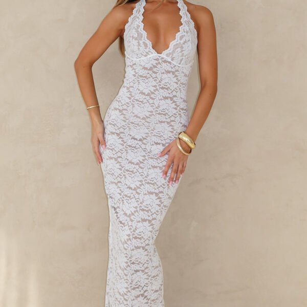 Destiny Lace Maxi Dress White