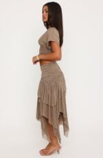 Cascade Around Me Midi Skirt Mushroom - Image 3