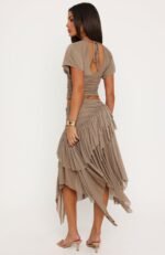 Cascade Around Me Midi Skirt Mushroom - Image 4