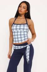 Learning To Love Halter Top Navy - Image 2