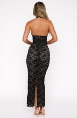 Destiny Lace Maxi Dress Black - Image 4