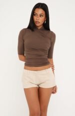 Stuck With You Shorts Beige - Image 2