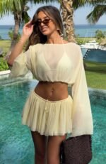 Capri Crush Long Sleeve Top Lemon - Image 7