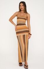 Linear Heat Knit Maxi Dress Honey Love - Image 3