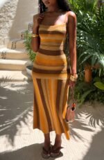 Linear Heat Knit Maxi Dress Honey Love - Image 6